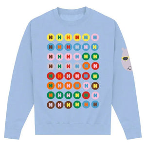 Sky Blue Printed Sweater Front
