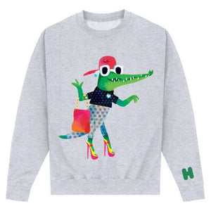 Heather Grey Printed Sweater Front