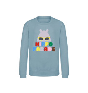 Sky Blue Printed Sweater Front