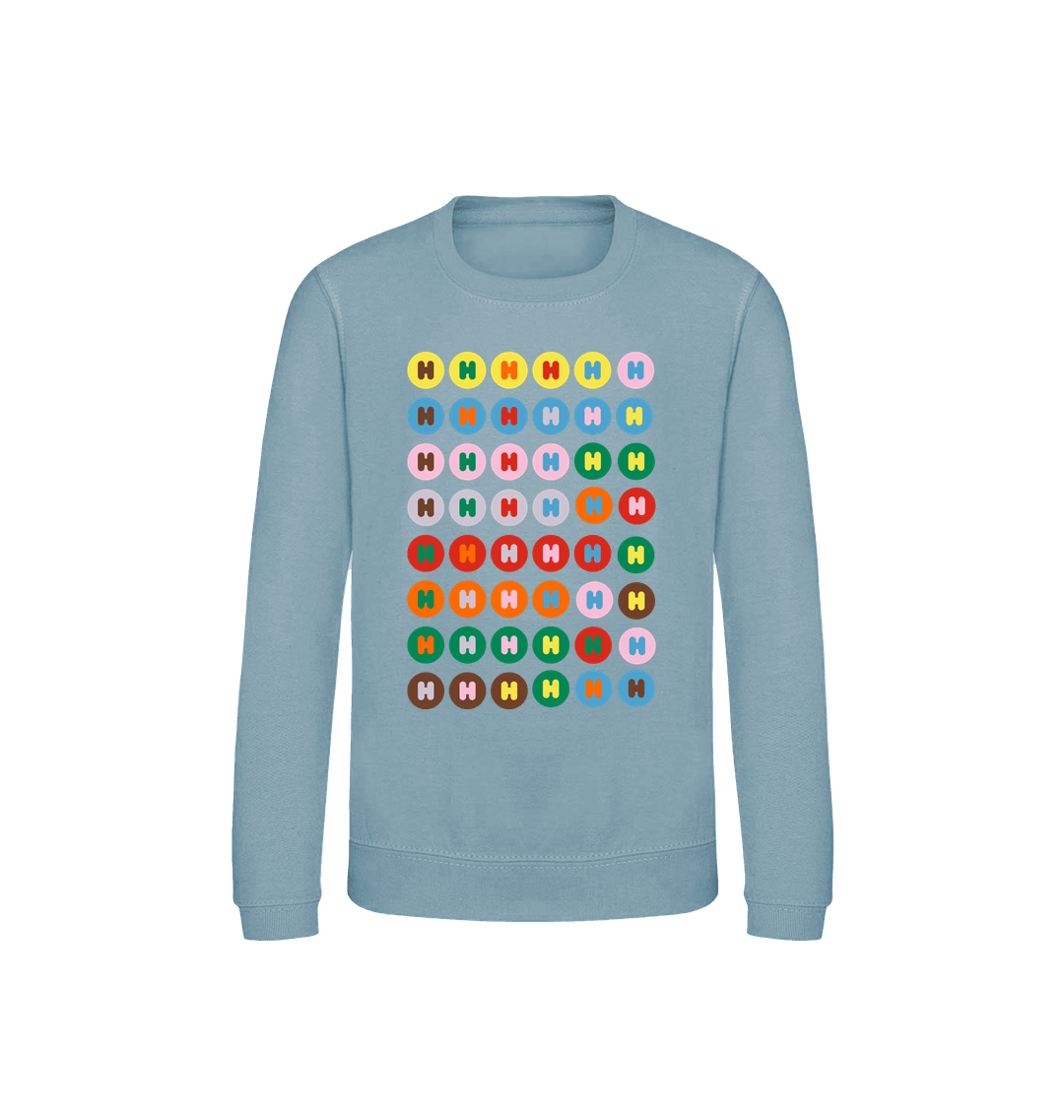 Sky Blue Printed Sweater Front