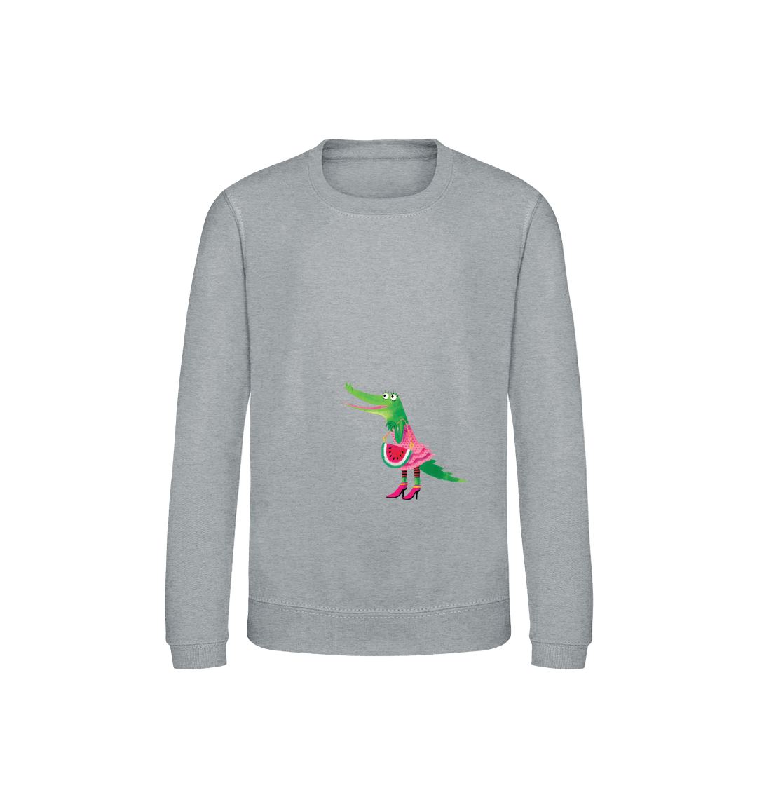 Heather Grey Printed Sweater Front