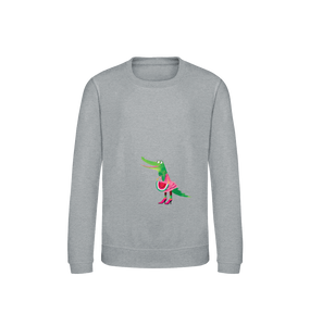 Heather Grey Printed Sweater Front