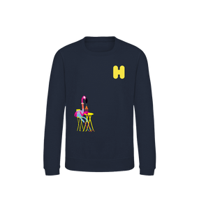 Oxford Navy Printed Sweater Front