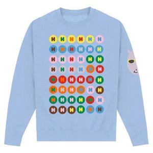 Sky Blue Printed Sweater Front